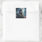 Halloween Steampunk Southern Gothic Zombie Vierkante Sticker (Tas)