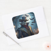 Halloween Steampunk Southern Gothic Zombie Vierkante Sticker (Envelop)