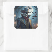 Halloween Steampunk Southern Gothic Zombie Vierkante Sticker (Tas)
