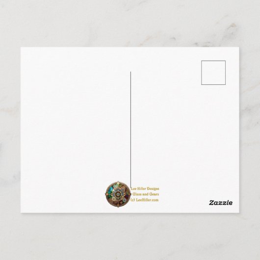 Halloween Steampunk Vampire Zombie Briefkaart (Achterkant)