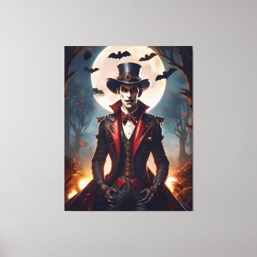 Halloween Steampunk Vampire Zombie Canvas Afdruk (Voorkant)