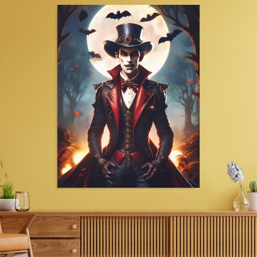 Halloween Steampunk Vampire Zombie Canvas Afdruk (Insitu (Woonkamer))