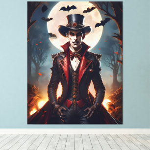 Halloween Steampunk Vampire Zombie Canvas Afdruk