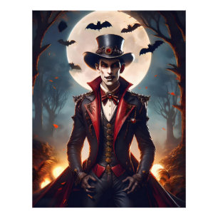 Halloween Steampunk Vampire Zombie Foto Afdruk