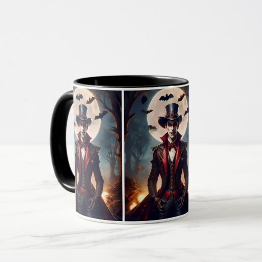 Halloween Steampunk Vampire Zombie Mok (Voorkant links)