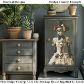 Halloween Steampunk Vrouw & Schedels S1 Decoupage Tissuepapier
