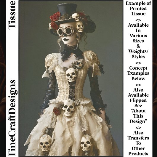 Halloween Steampunk Vrouw & Schedels S1 Decoupage Tissuepapier