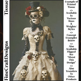 Halloween Steampunk Vrouw & Skulls S1 Decoupage Tissuepapier