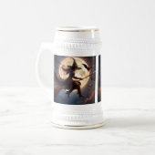 Halloween Steampunk Witch Moonlight Flight Bierpul (Voorkant links)