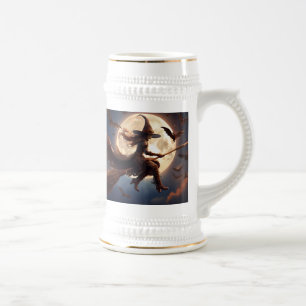 Halloween Steampunk Witch Moonlight Flight Bierpul