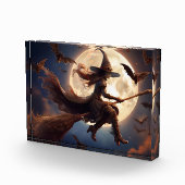 Halloween Steampunk Witch Moonlight Flight Fotoblokken (Rechts)
