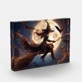 Halloween Steampunk Witch Moonlight Flight Fotoblokken