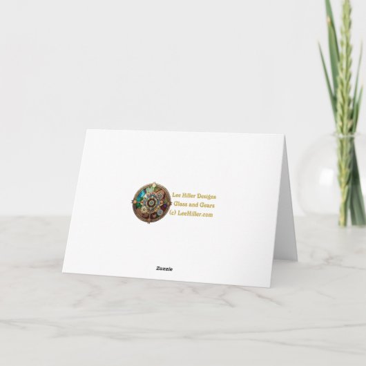 Halloween Steampunk Witch Moonlight Flight Kaart (Achterkant)