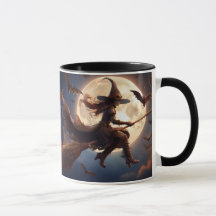 Halloween Steampunk Witch Moonlight Flight