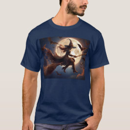 Halloween Steampunk Witch Moonlight Flight T-shirt
