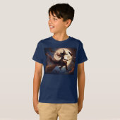 Halloween Steampunk Witch Moonlight Flight T-shirt (Voorkant volledig)