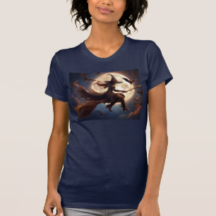 Halloween Steampunk Witch Moonlight Flight T-shirt