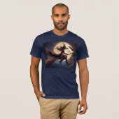 Halloween Steampunk Witch Moonlight Flight T-shirt (Voorkant volledig)