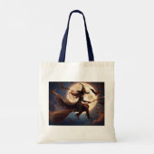 Halloween Steampunk Witch Moonlight Flight Tote Bag (Achterkant)