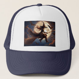 Halloween Steampunk Witch Moonlight Flight Trucker Pet