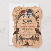 Halloween stellen doucheuitnodiging. Vintage Kaart (Voorkant)