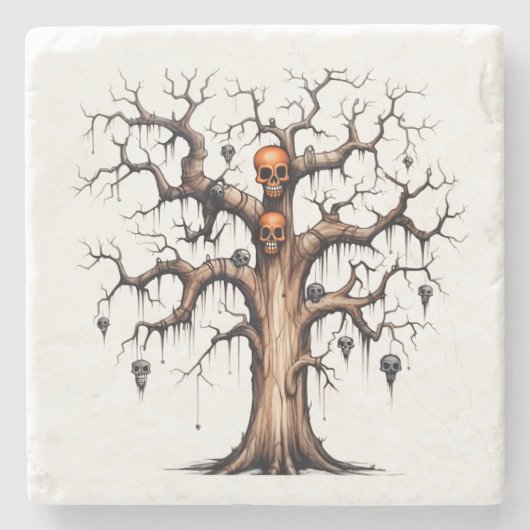 Halloween Stenen Onderzetter (Voorkant)
