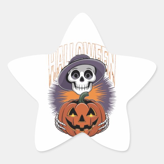 Halloween   ster sticker (Voorkant)