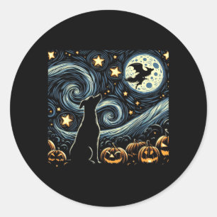 Halloween Sterren Kunst Nachtelijke Hemel Kunst Ho Ronde Sticker