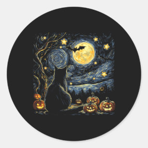 Halloween Sterren Kunst Nachtelijke Lucht Kunst Sc Ronde Sticker