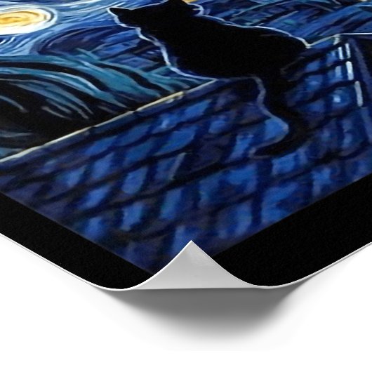 Halloween Sterrennacht Black Cat Comma La Kamala H Poster (Hoek)