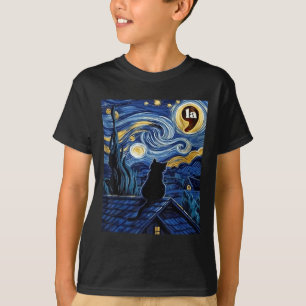 Halloween Sterrennacht Black Cat Comma La Kamala H T-shirt