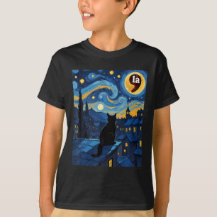 Halloween Sterrennacht Black Cat Comma La Kamala H T-shirt