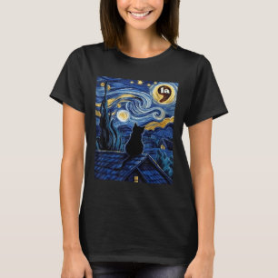 Halloween Sterrennacht Black Cat Comma La Kamala H T-shirt