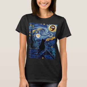 Halloween Sterrennacht Black Cat Comma La Kamala T-shirt