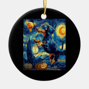 Halloween Sterrennacht Pupp Dachshund Keramisch Ornament