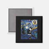 Halloween Sterrennacht Tuxedo Cat Comma La Kamala Magneet (Voorkant / Achterkant)