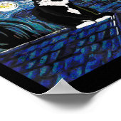 Halloween Sterrennacht Tuxedo Cat Comma La Kamala Poster (Hoek)