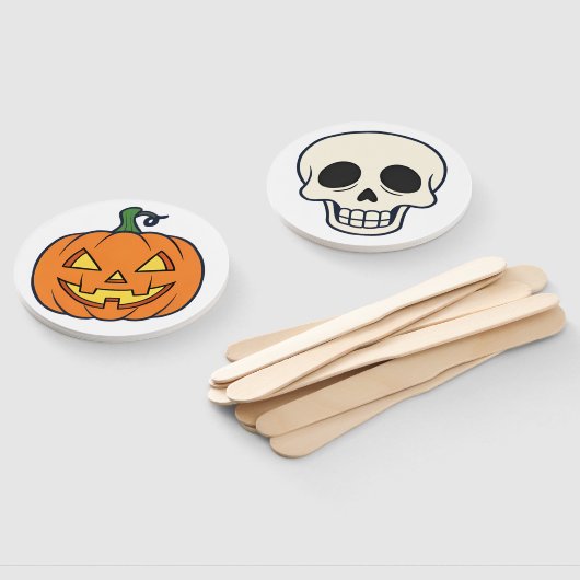 Halloween Stick Faces - Dubbelzijdige Party Props Handwaaier (Niet-gemonteerd)