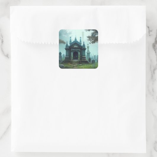 Halloween Sticker begraafplaats Mausoleum begraafp (Tas)