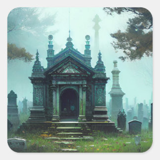 Halloween Sticker begraafplaats Mausoleum begraafp