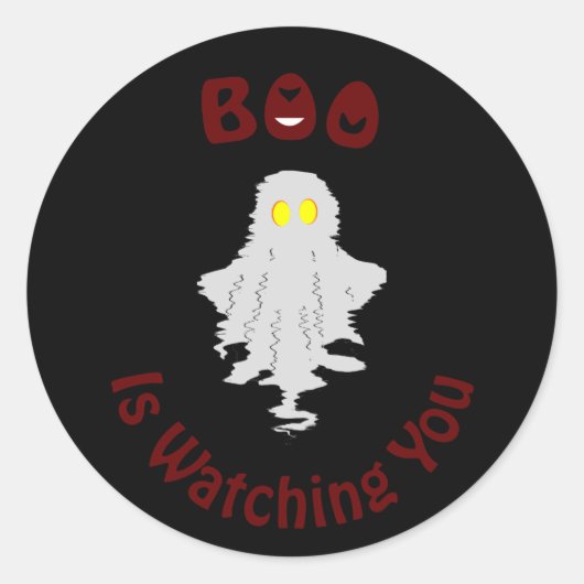Halloween Sticker | Boo kijkt naar je (Voorkant)