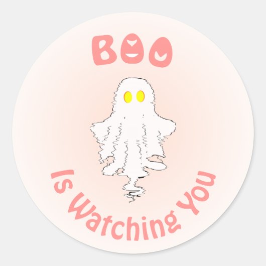 Halloween Sticker | Boo Kijkt Naar Jou (Voorkant)