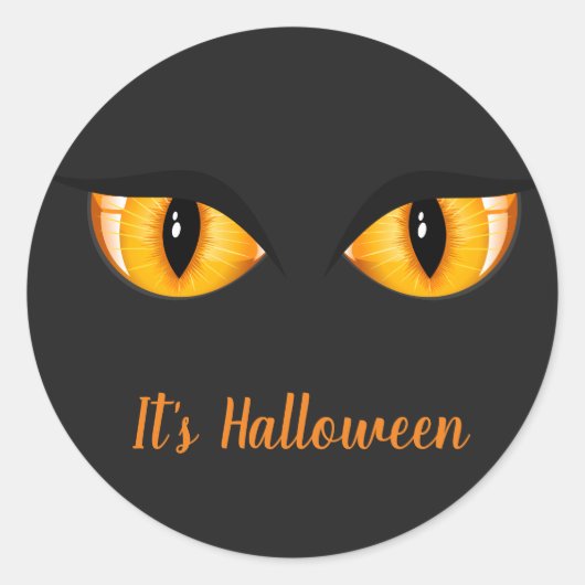 Halloween Sticker-Cat Eyes Ronde Sticker (Voorkant)