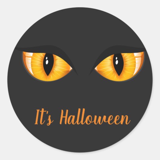 Halloween Sticker-Cat Eyes Ronde Sticker (Voorkant)