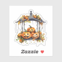  Halloween Sticker Drie Happy Pumpkins