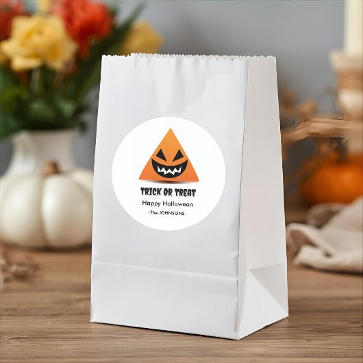 Halloween Sticker - Driehoek pompoen gezicht
