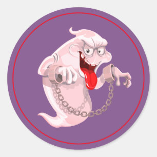 Halloween Sticker-Ghost Ronde Sticker