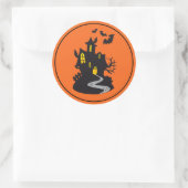 Halloween Sticker-Haunted House Ronde Sticker (Tas)