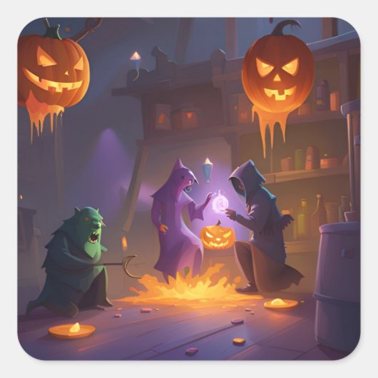 Halloween Sticker Haunted Pumpkin Laboratory (Voorkant)