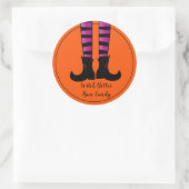 Halloween Sticker-heks Ronde Sticker (Tas)